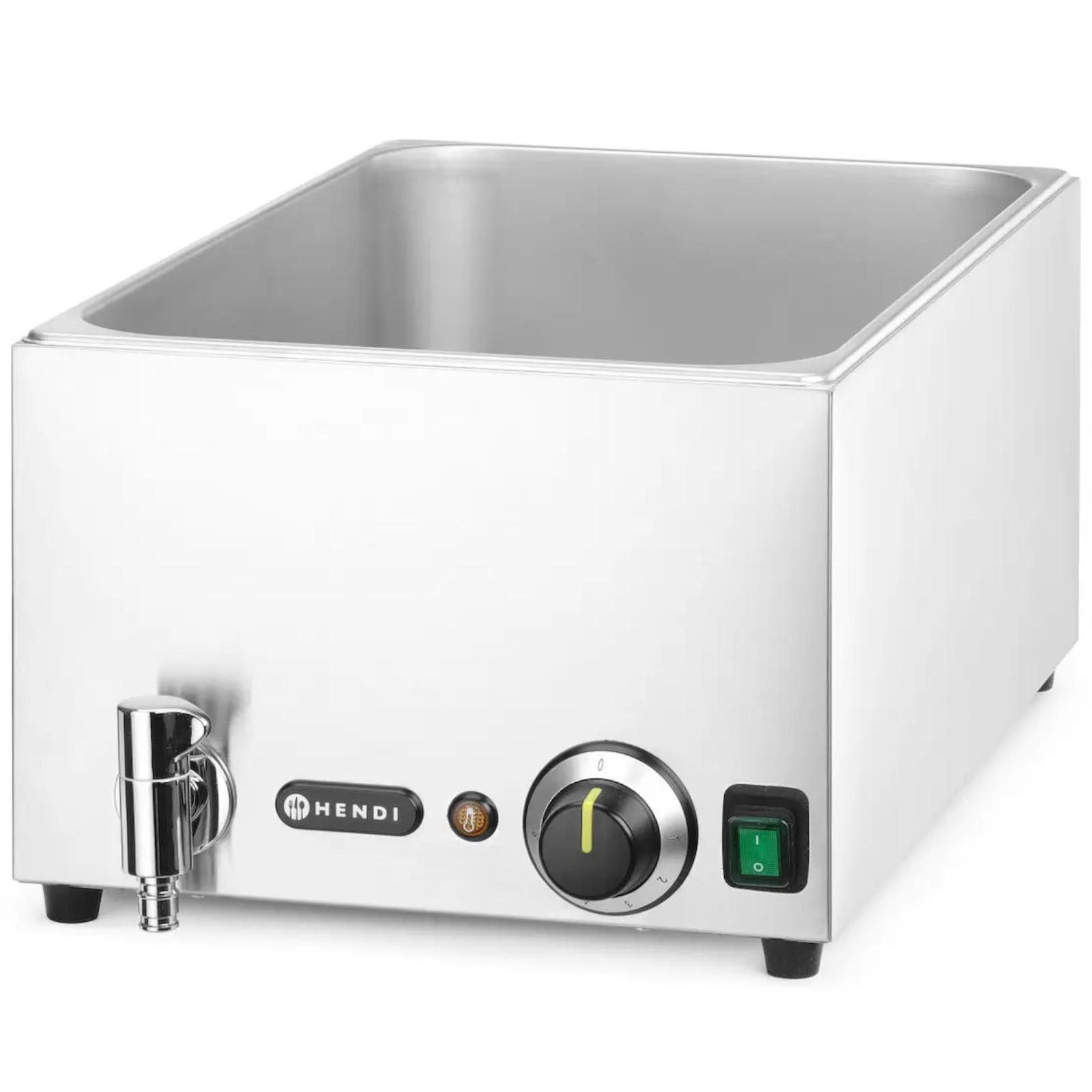 Verstellbare elektrische Wasserbad-Chafing-Dish für GN11 150mm mit Auslaufhahn Hendi 238912