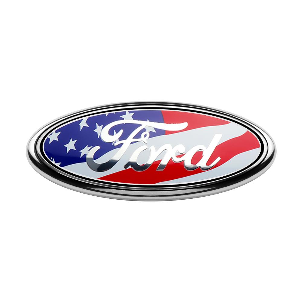 Auto Frontgrill Heckklappen-Emblem Aufkleber Vorne Hinten Emblem Plakette Aufkleber Für Ford Focus Mondeo Fiesta Line Kugo Transit Escape Fusion Explorer rot