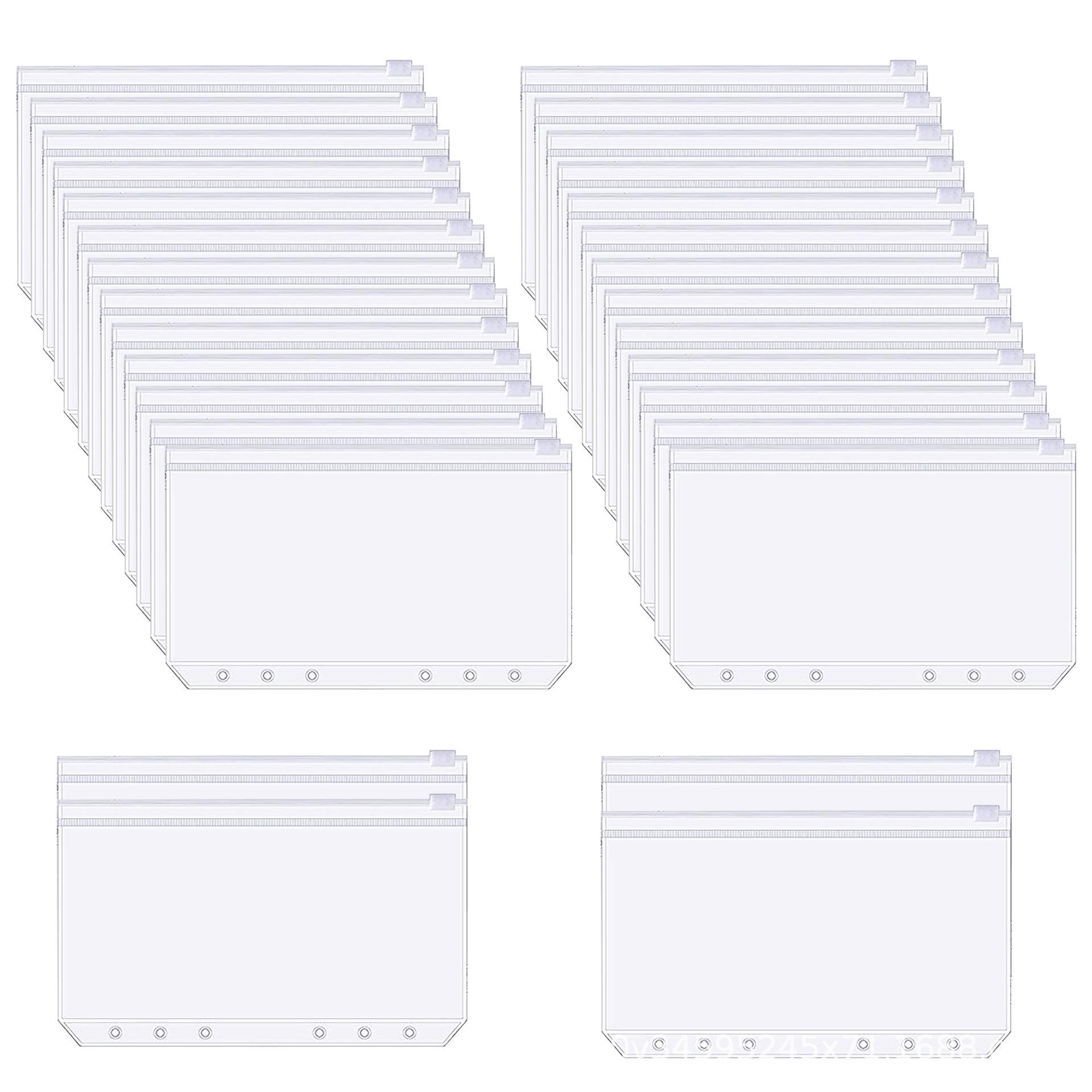 Transparenter PVC-Dokumenten- und Visitenkarten-Organizer: Aufbewahrungstaschen und Loseblatthandbücher im Format A6, A5 und B5 A6, pack of 30