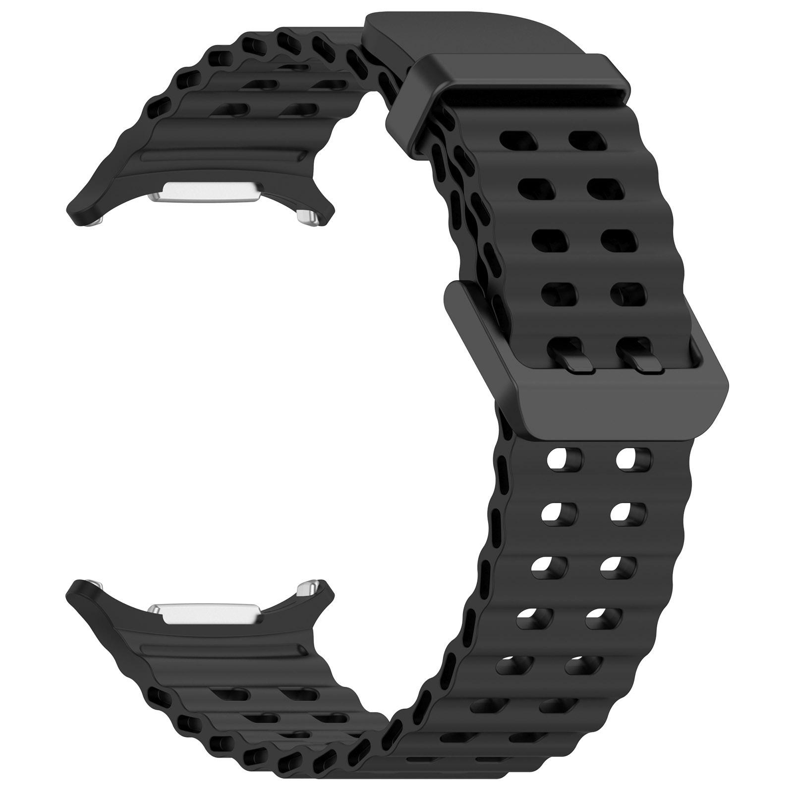 Originales Armband für Samsung Galaxy watch Ultra 47mm Zubehör Marine Silikon Sportarmband Correa Galaxy watch 7 Ultra Band Galaxy watch Ultra schwarz