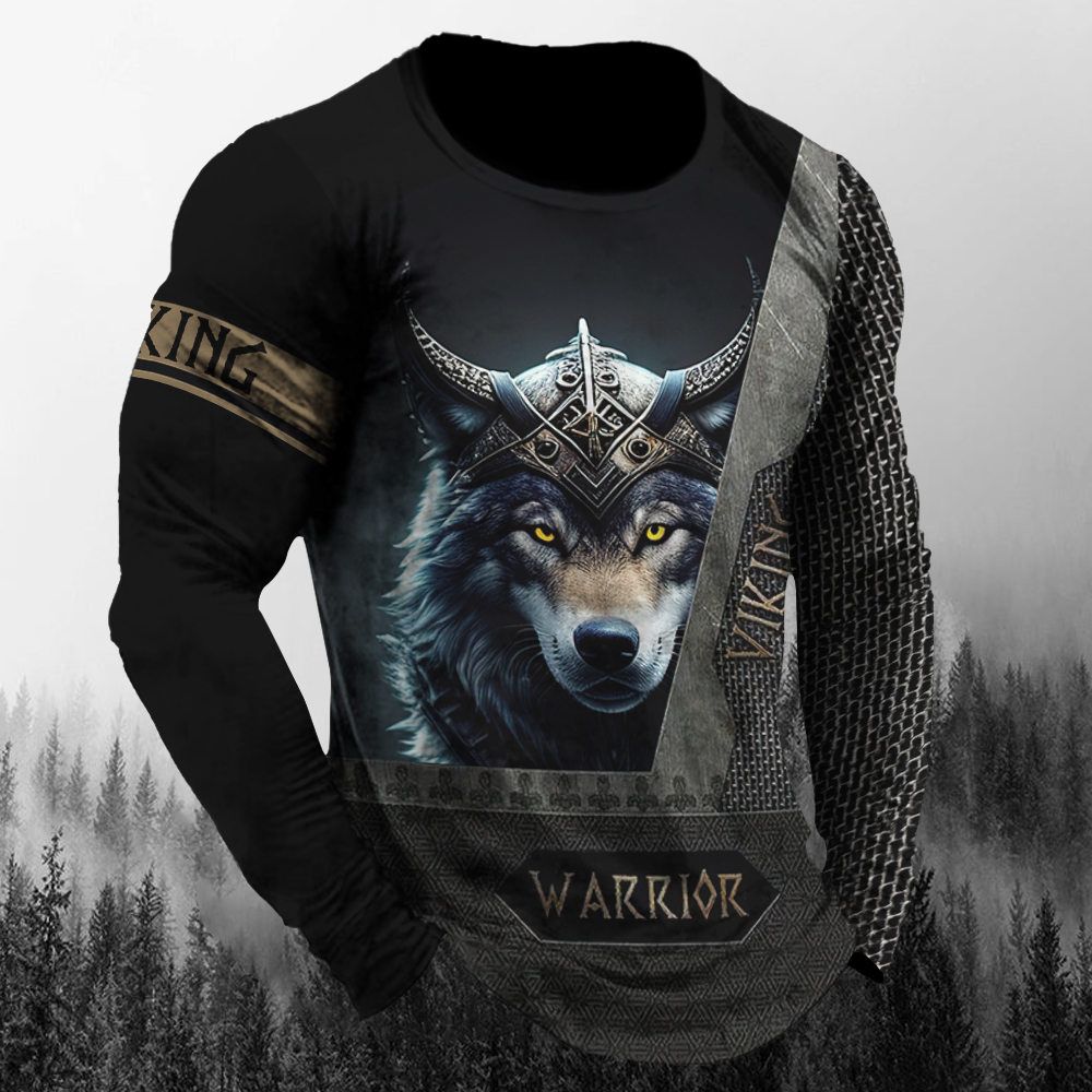 Tier-T-Shirts für Herren 3D-Wolf-Druck Kurzarm-Oberteile Mode Persönlichkeit T-Shirt Lose Übergroße T-Shirts Hemd Männer Kleidung M