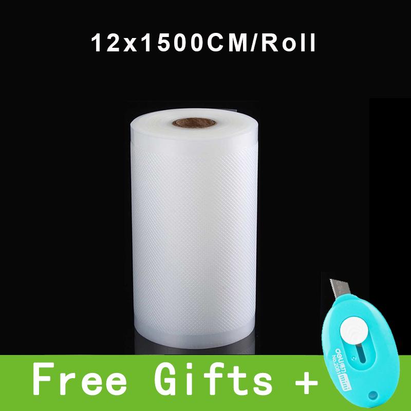Vakuumbeutel für Lebensmittel, Vakuumierer, Lebensmittel frisch und lange haltbar, 12 + 15 + 20 + 25 + 28 cm * 1500 cm Rollen/Lot Beutel für Vakuumverpacker 12cm * 1500cm