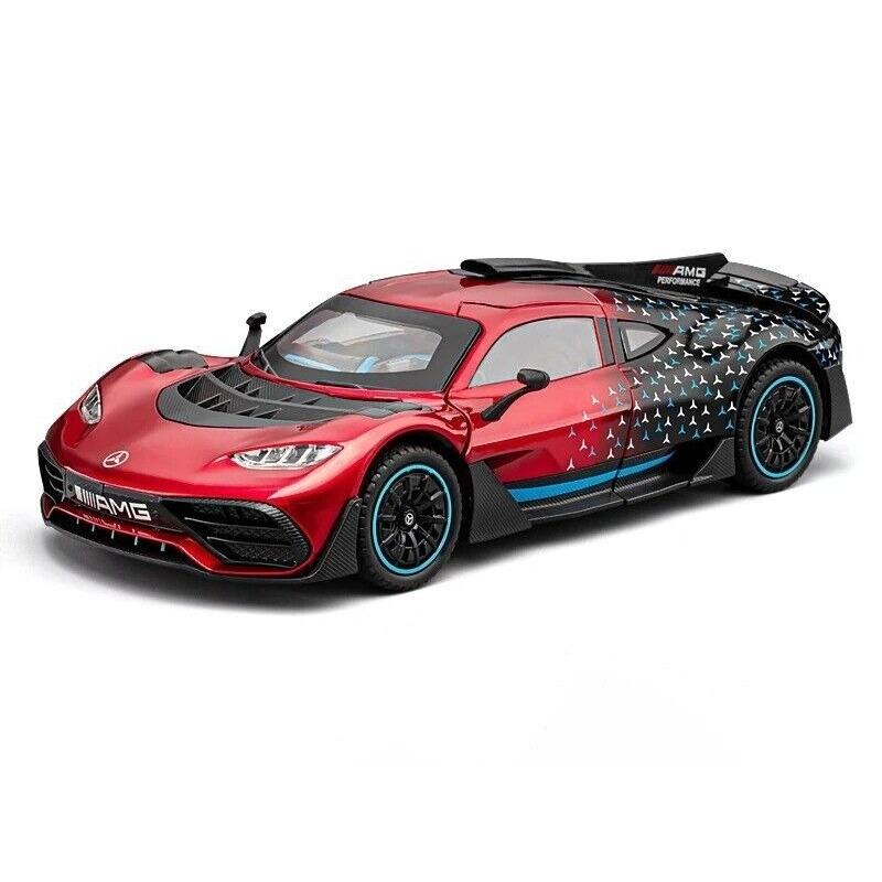 1/24 Mercedes Benz AMG ONE Diecast Modellauto Spielzeug Sound&Licht Sammlerstück Geschenk 1/24-Size:21*9*5.5cm rot