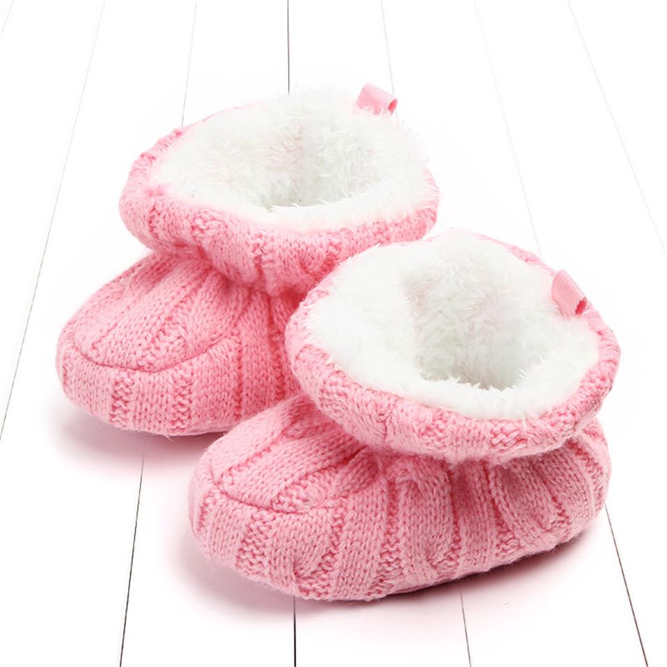 Baby-Winterschuhe für Neugeborene, weiche Sohle, Winter, Kleinkind, warm halten, erste Wanderschuhe 13 rosa