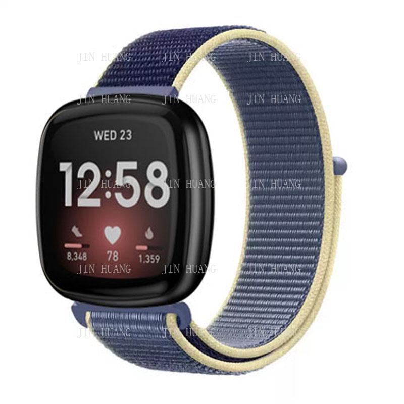 Nylonarmband für Fitbit Versa 4 3 2 Lite Smartwatch-Band Ersatz Uhrenarmband für Fitbit Sense 2 Schlaufe Correa Armband versa 2 or versa  lite himmelblaue