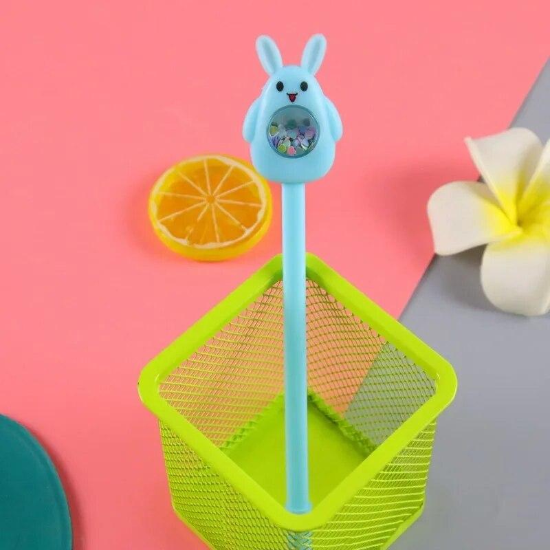 1 Stück Schreibwaren Niedlich Kawaii Kaninchen Pailletten Gel Stift Schule Bürobedarf Kreative Süße Hübsche Schöne Stift