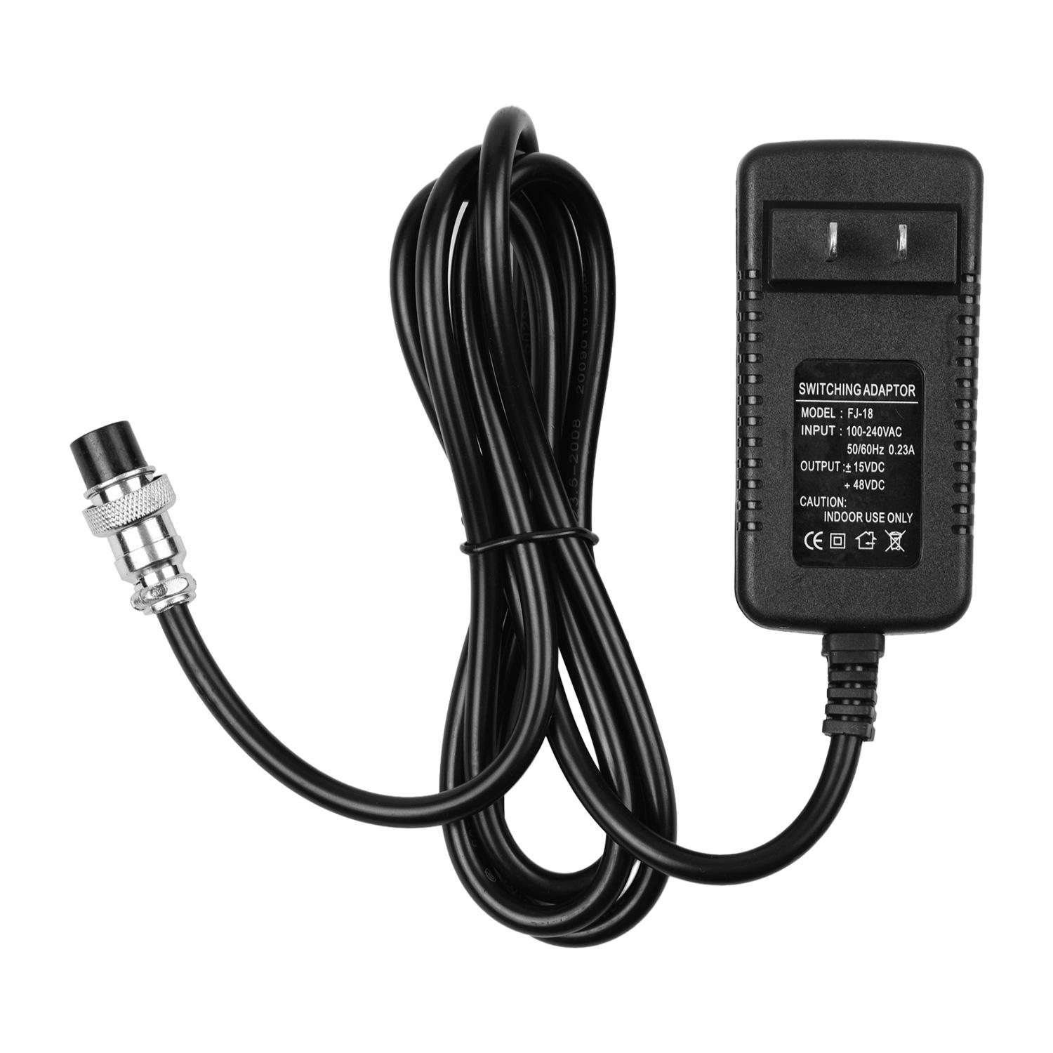 Mischpult, Mixer, Netzteil, AC-Adapter, 15 V, 230 mA, universeller 4-poliger Rundstecker für 16 US Plug schwarz