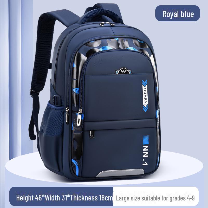 2024 Schulrucksack mit großem Fassungsvermögen für die Klassen 1-9: Ideal für Grundschul- und Unterstufenkinder Large size for grades 4-9 königsblau