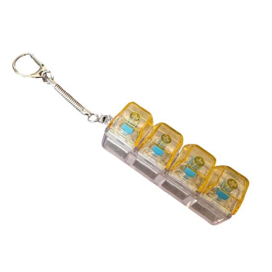 4-Tasten Fidget Tastatur Spielzeug mit Licht Stressabbau Transparente Kappe Tastatur Finger Clicker Schlüsselanhänger Dekompressionsknopf Sensorisches Spielzeug K