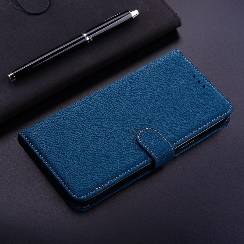 Für Samsung Galaxy A12 Fall Luxus Körnige Leder Brieftasche Flip Phone Cases Für Samsung A12 Coque EINE 12 6,5 karte Slot Ständer Halter Abdeckung Samsung Galaxy A12 dunkelblaue