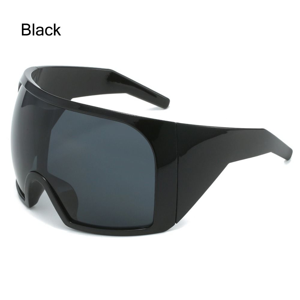 Übergroße, modische Y2k-Sonnenbrille zum Umwickeln für Frauen, großer Rahmen, schwarze Sonnenbrille, Luxusmarkendesign, Punk-Sonnenbrille, einteilig