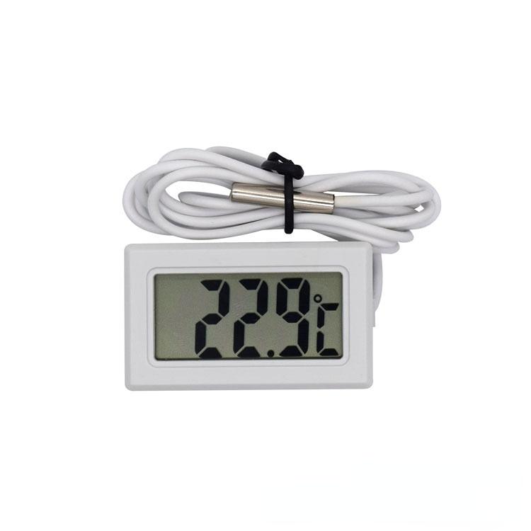 Mini-LCD-Display Auto Aquarium Aquarium Kühlschrank Eingebettetes elektronisches Digitalthermometer Innen- und Außenthermometer weiß