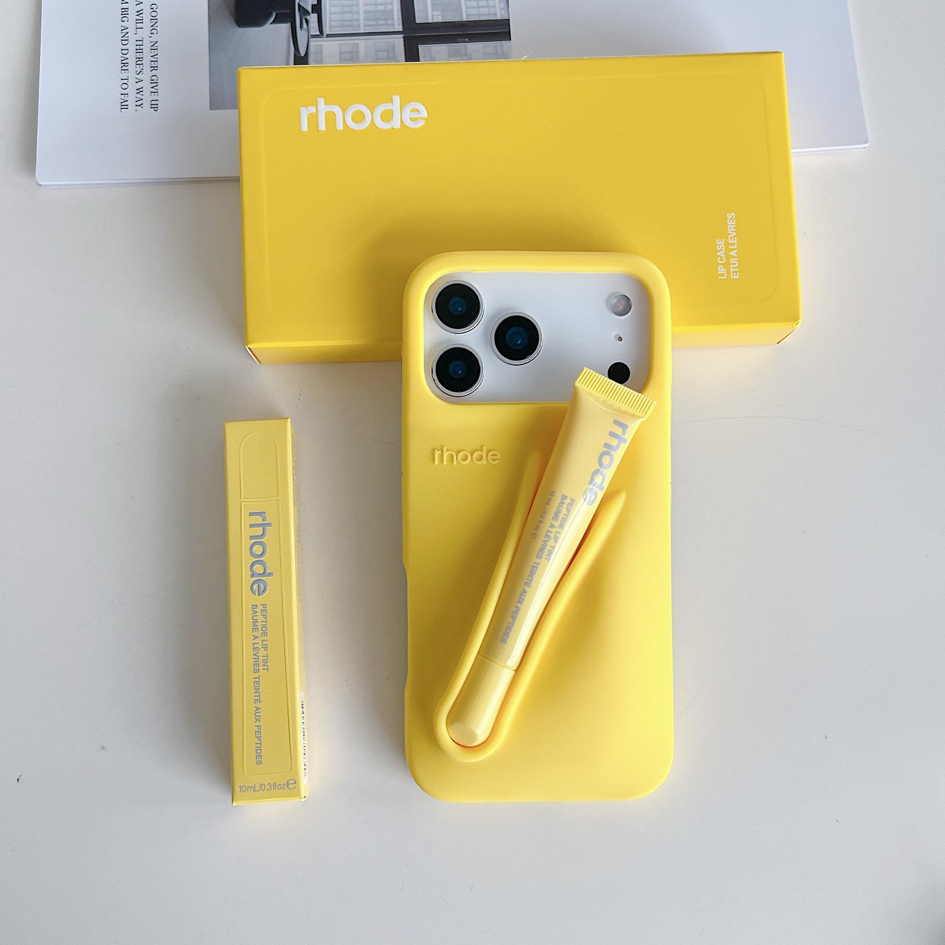 Lippenstift-inspirierte Handyhülle für Apple-Geräte Stoßfeste Weichhülle aus Silikon mit 3D-Design Tragen Sie Ihren Lippenstift 12pro gelb