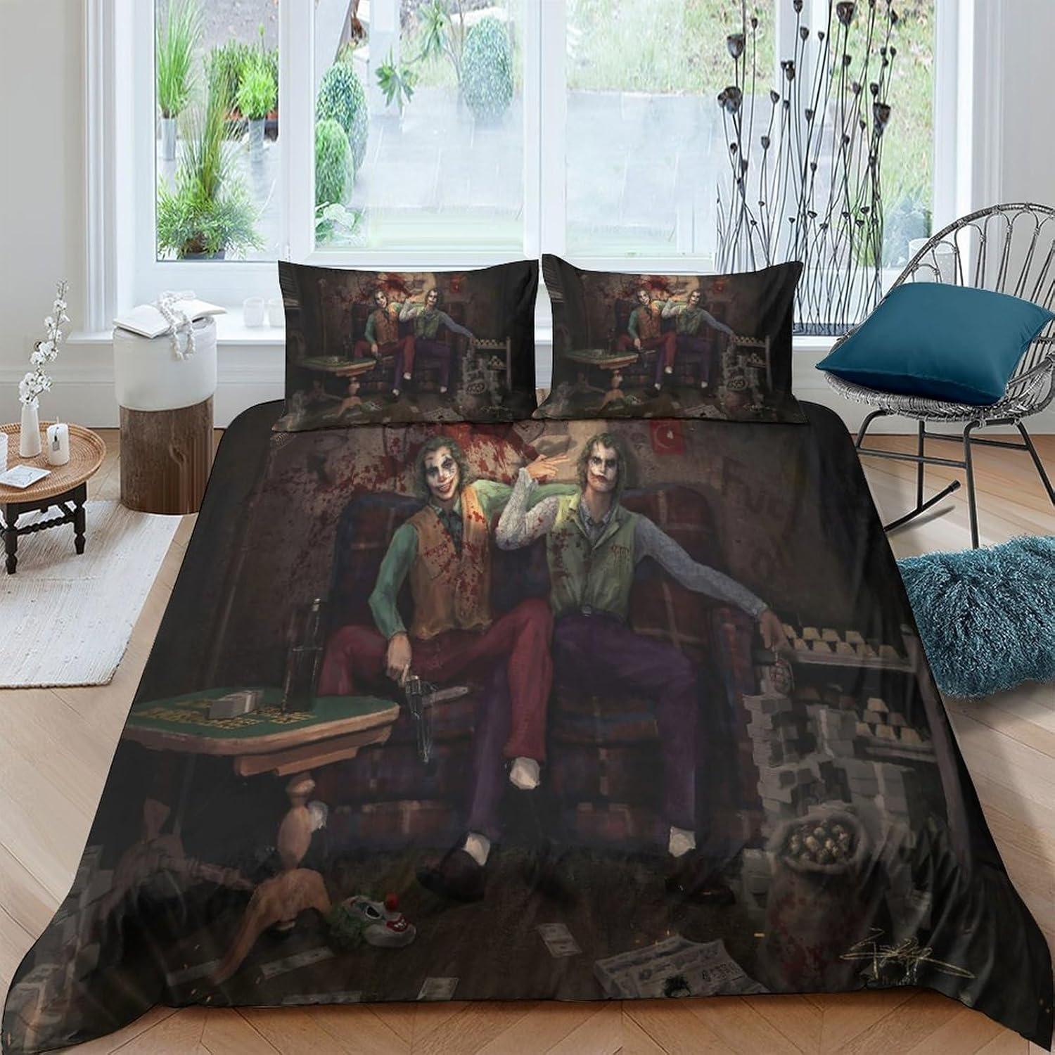 Joker Origin Film Bettwäsche Sets Exquisites Bettwaren Set Joker Romeo Bettdecke Set Bettwäsche Set Luxuriöses Geburtstagsgeschenk 150*200cm 3pcs