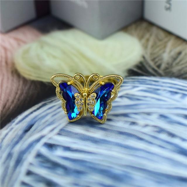 Neuer Glasfarböffnung Verstellbarer Ring Herrenschmuck Damengeschenk Exquisiter Schmuck Glitzernder Schmuck Galvanisierungsfarbe Resizable gray