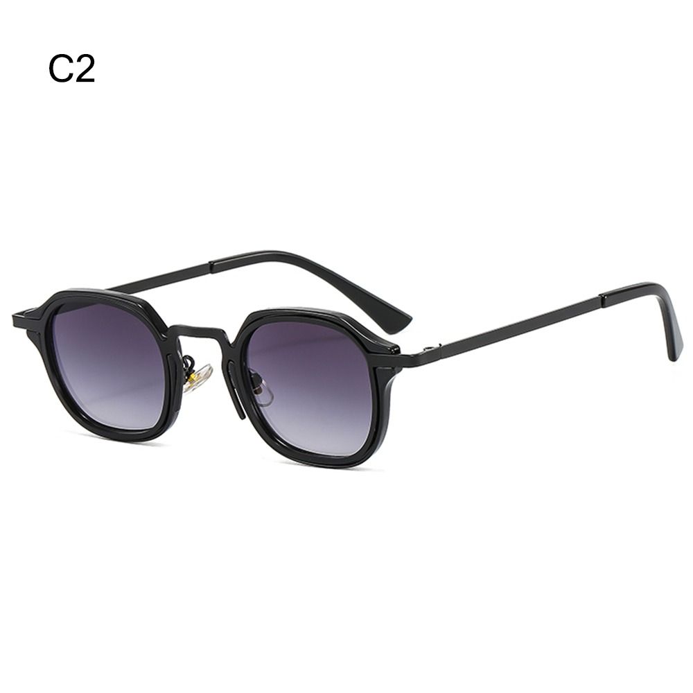 Y2K Punk Sonnenbrille Metallrahmen Brille Vintage Kleine Quadratische Sonnenbrille für Damen & Herren C2