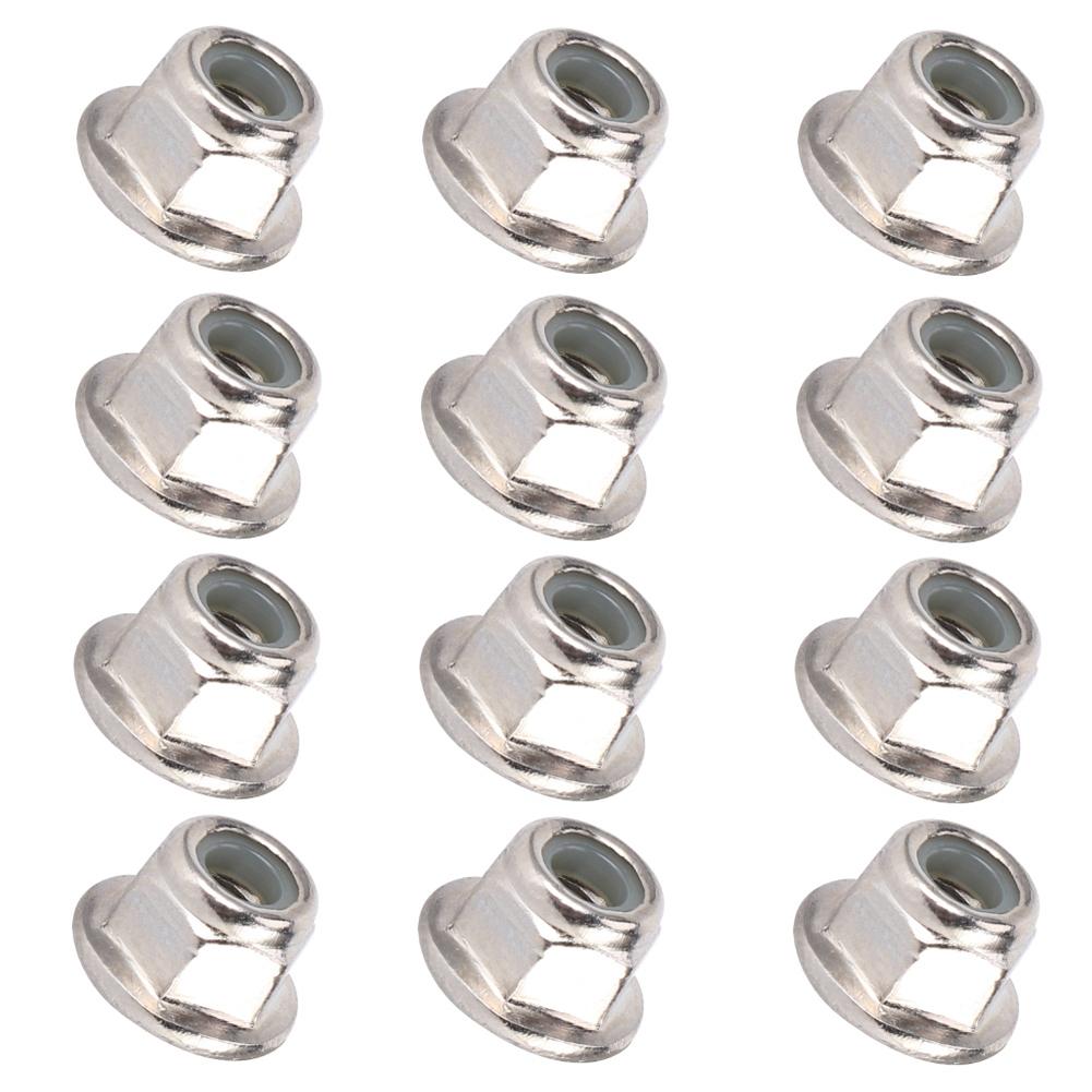 12PCS Rutschfeste Reifen 4mm Kontermutter für Axial Traxxas TRX4 TRX6 SCX10 110 RC Modellauto(Silber ) silber