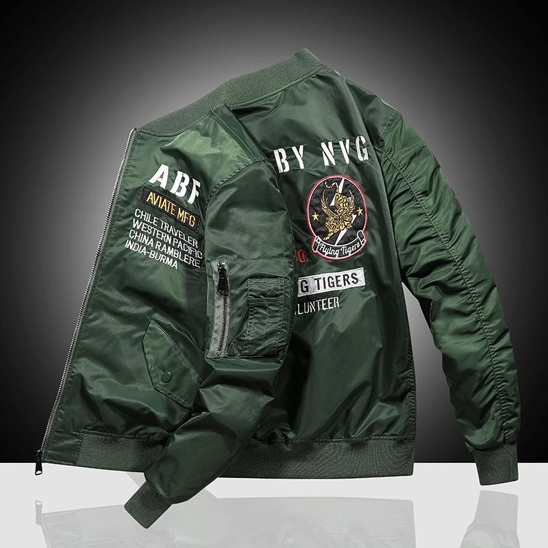 Herrenjacke Herbst Air Force Bomberjacke Herren Stickerei Baseball Uniform Freizeitjacke M