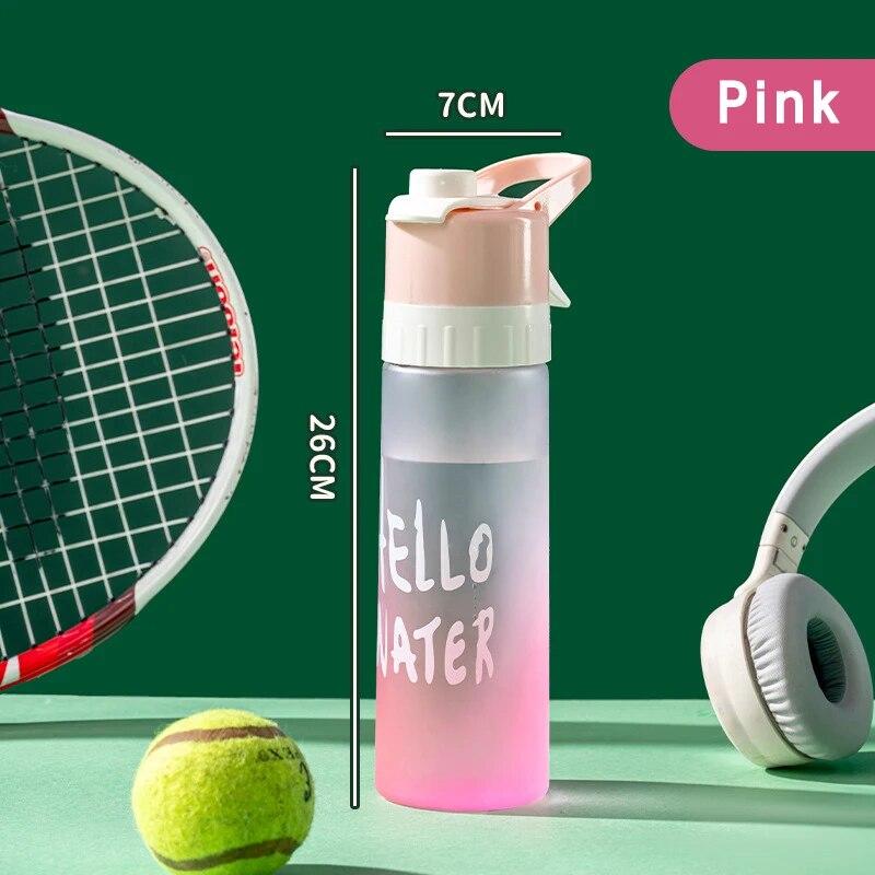 Spray Nebel Wasser Flasche Große Kapazität Männliche Und Weibliche Sport Lebensmittel Grade Studenten Kühlen Tragbare Kantine Spray Tasse 601-700ml rosa