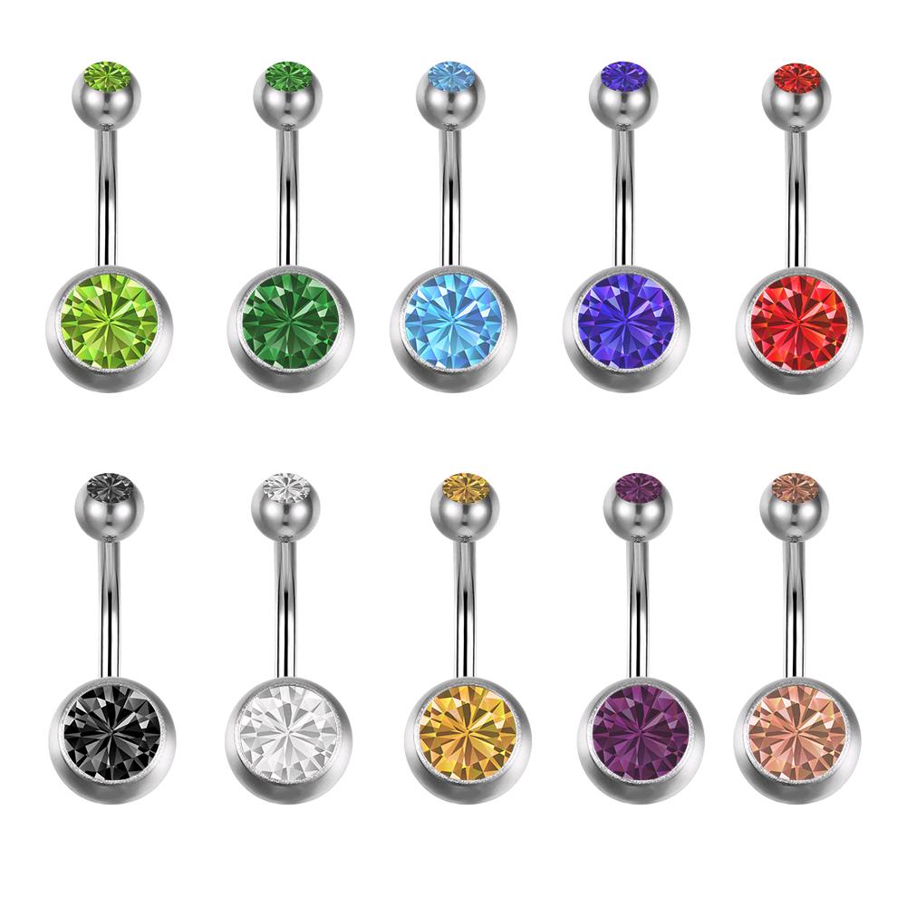 10 Stück Mode Strass Barbell Bars Nabel Zunge Nasenringe Körper Piercing Schmuck 18