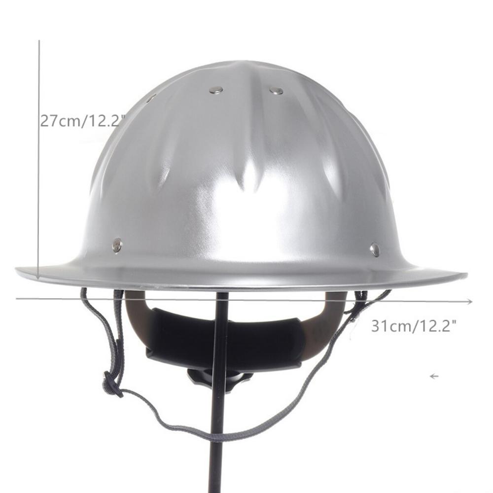 1 Stück Aluminiumlegierung Schutzhelm Breiter Rand Hartschalenhelm Leicht Hohe Festigkeit für Bauwesen Eisenbahn Metallurgie Bergbau Arbeitskappe Silver