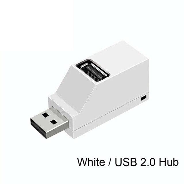 USB 3.0 HUB Adapter Extender Mini Splitter Box 3 Ports für PC Laptop Macbook Handy High Speed ​​U Disk Reader USB 2.0 weiß