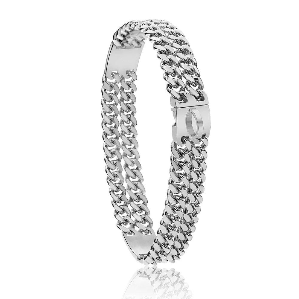 Zweireihiges Hundehalsband mit Kette, goldfarben, Edelstahl, Trainingshalsband für Haustiere, cooles Hundehalsband aus Metall für mittelgroße und große Hunde, Pitbull, Bulldogge 18inch(neck 45cm) white