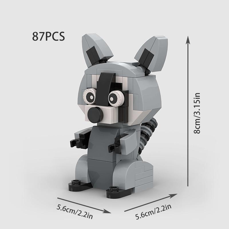 Kreative Niedliche Kleine Tier Waschbär Bausteine MOC Anime Pädagogische Bausteine Araiguma Modell Kinderspielzeug Weihnachtsgeschenk
