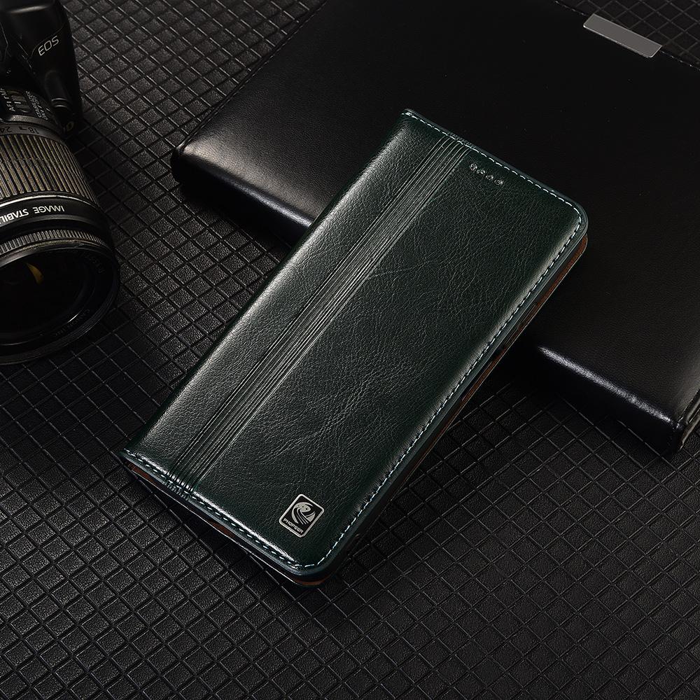 Vertikale Linie Echtes Leder Klapphülle Für Asus Rog Phone 3 5 5S 6 6D 7 8 9 Pro FE Ultimate Hülle Kartenfächer Kratzfest Rog Phone 6D grün