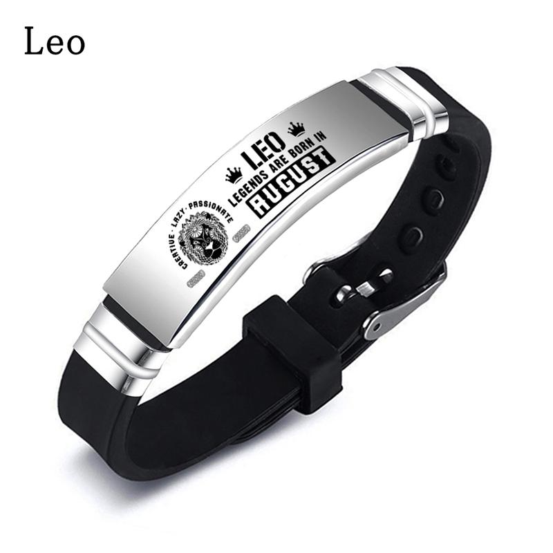 Sternzeichen Stier Zwillinge Krebs Armbänder Schmuck für Paare 12 Konstellation Edelstahl Armband Schmuck Zubehör Leo
