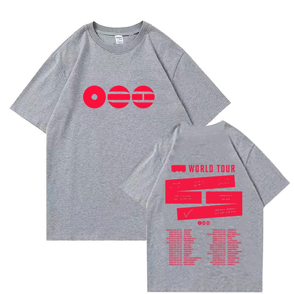 The Best Is Yet To Come Welttournee T-Shirts A-arirang Pop-Album Baumwolle Hohe Qualität T-Shirts Geschenk Fans Mode Oberteil Unisex T-Shirts M graue