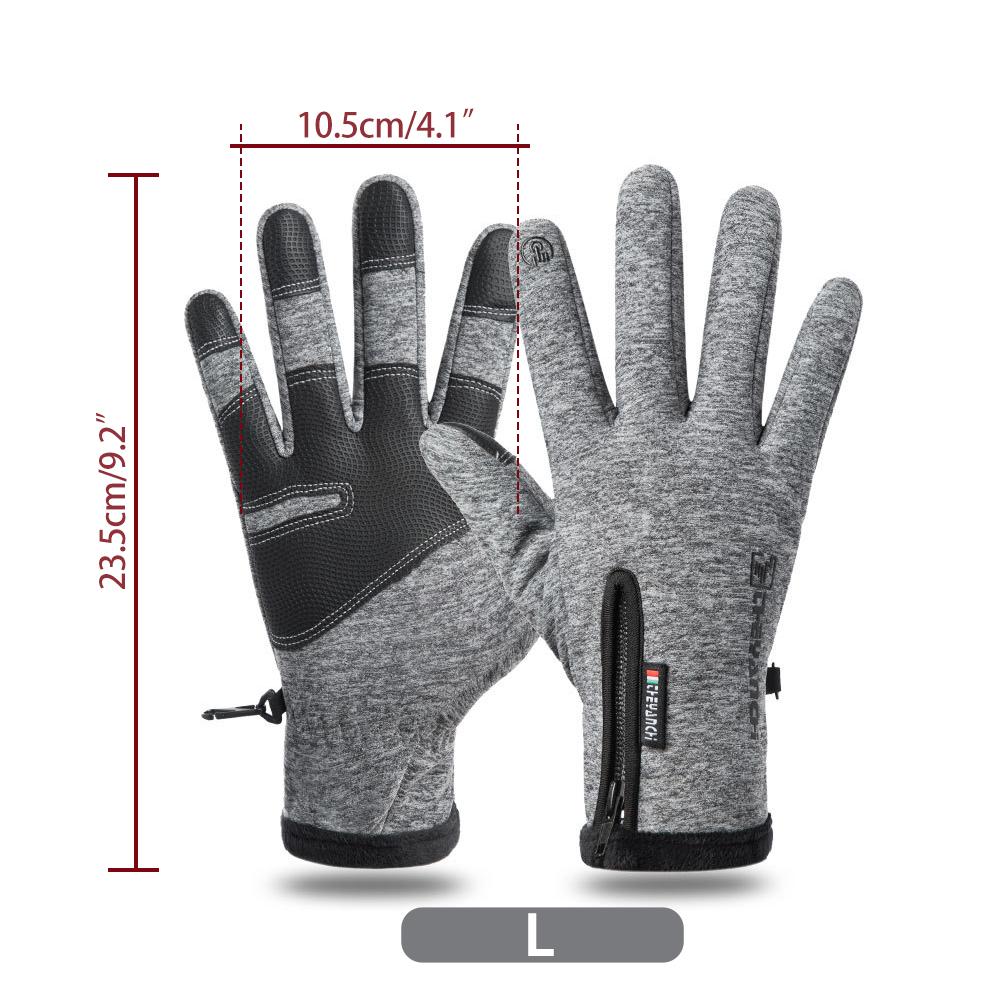 Motorrad Fahrrad Fahrrad Radfahren Handschuhe Winter Warme Handschuhe Wasserdicht Antirutsch Outdoor Sport Ski Bergsteigen Handschuhe Touchscreen M/L/XL/XXL Größe L graue