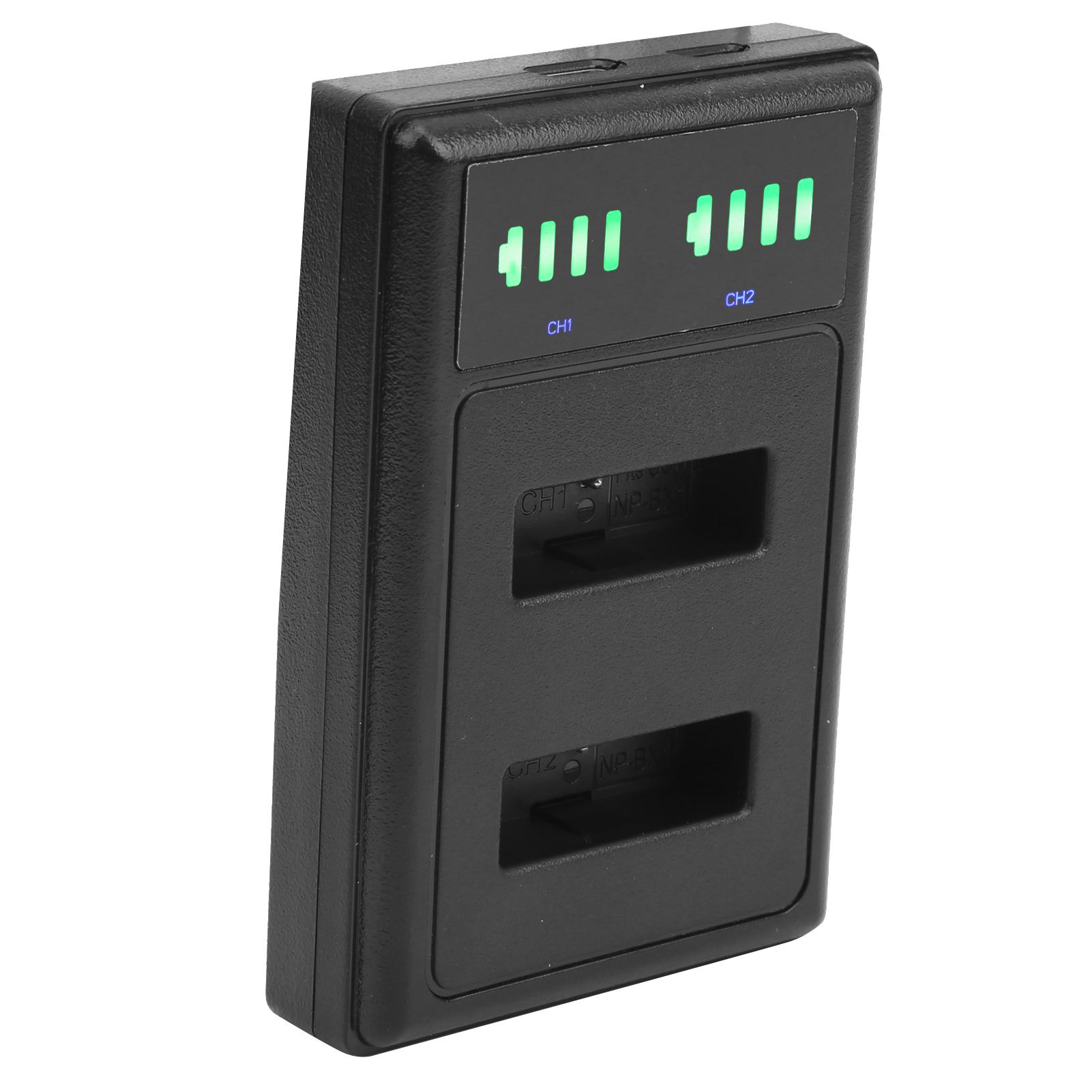 Tragbares Mini-Kamera-Akkuladegerät für NPBX1-Kamera, Doppelladegerät mit LCD-Display