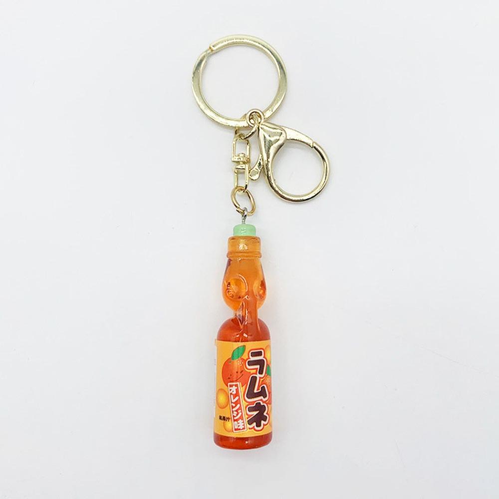 Japanische Murmeln Wackel Soda Schlüsselanhänger Miniatur Soda Getränk Anhänger Taschenzubehör Orange