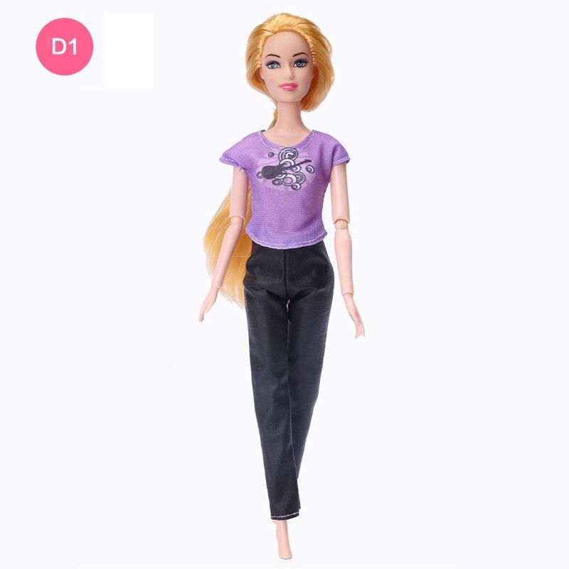 1 Set Puppen-Outfits Ärmelloses Shirt Tops Shorts Jeans Hosen Für Barbie Mode Puppen Kleidung Für Barbie Puppenhaus DIY Spielzeug schwarz/violett