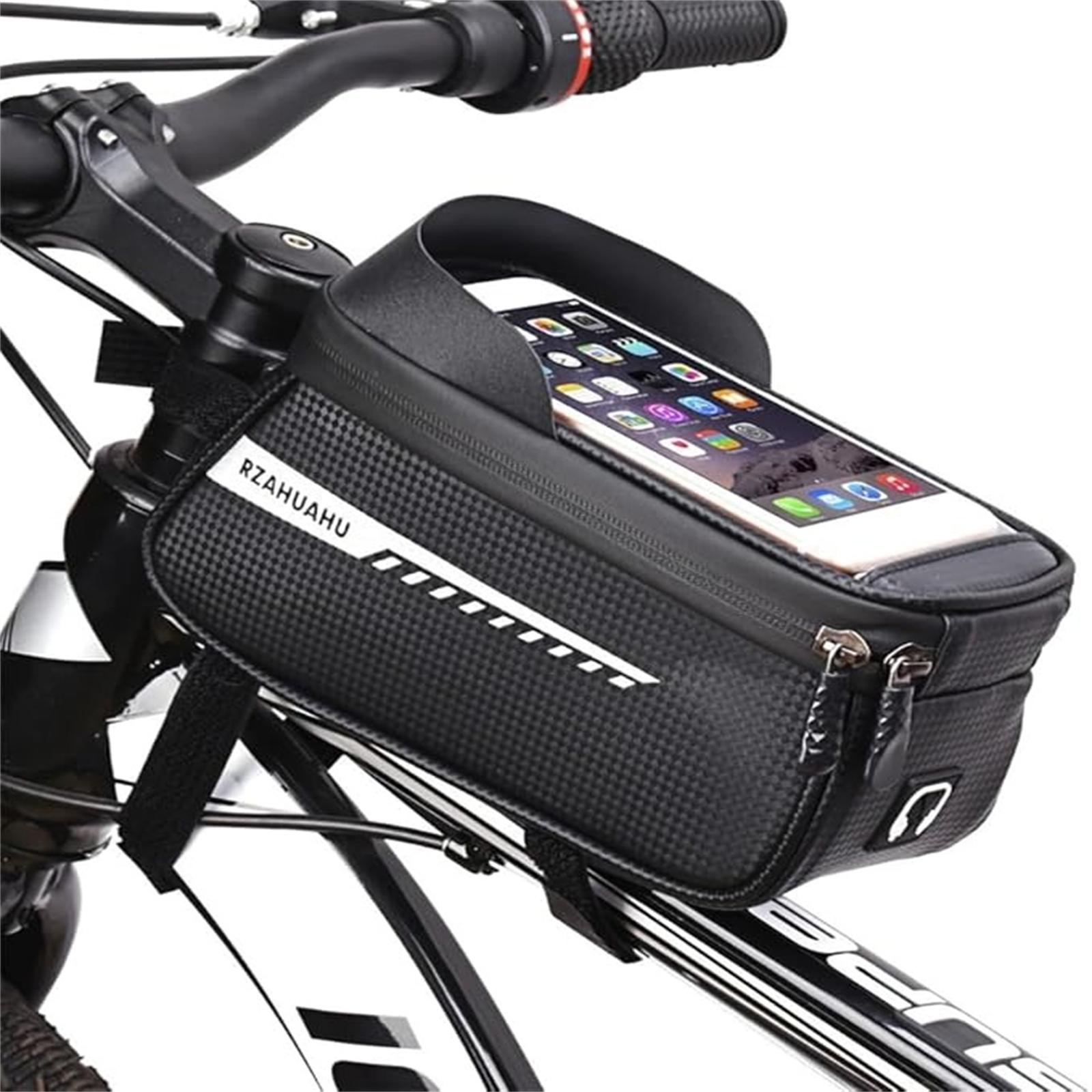Berg- und Rennrad-Vorderrohr – Vorderrahmen mit Handyhalterung & Satteltasche, Fahrradzubehör für Radfahrer One Size