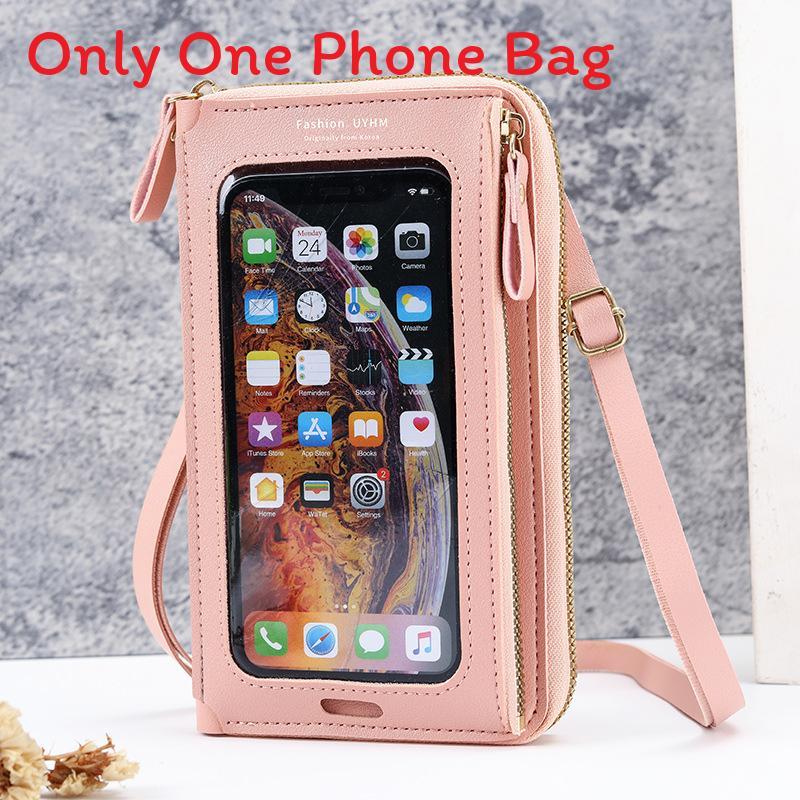 Touchscreen-Handytasche für Damen mit Diebstahlschutz-Design und multifunktionaler Geldbörsen-Tasche rosa