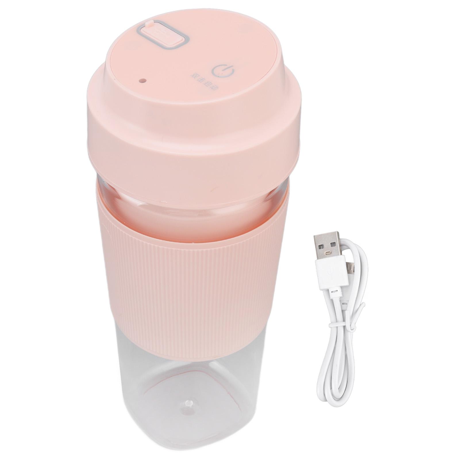 Elektrischer Entsafterbecher 300ML 1200mAh Akku USB-Aufladung Handheld Elektrischer Sicherheits-Entsafterbecher für L(for 6.5-9kg) rosa