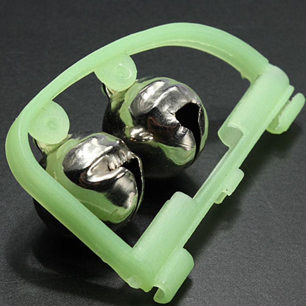 Starke und langlebige fluoreszierende Angelrute, Nachtlicht, Angelrute, Nachtangeln, spitzer Clip, Doppelglocke, Alarm, Angelrute