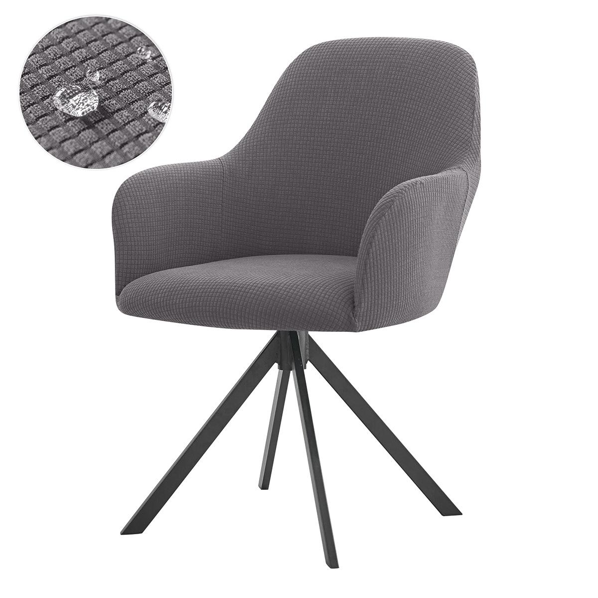 1PC Polar Fleece Hohe Arm Stuhl Abdeckungen Wasser Abweisend Elastische Esszimmer Sessel Schutz Sitz Hussen Stuhl Schutz Hause 1pc dunkelgrau