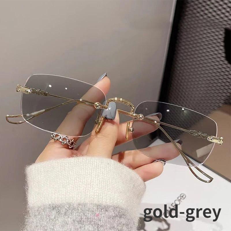 Photochrome Brille für den Außenbereich, Unisex, Damen und Herren, rechteckig, Minusbrille, modisch, Farbwechsel, Myopie-Brille, Dioptrien bis -4,0 0 gray