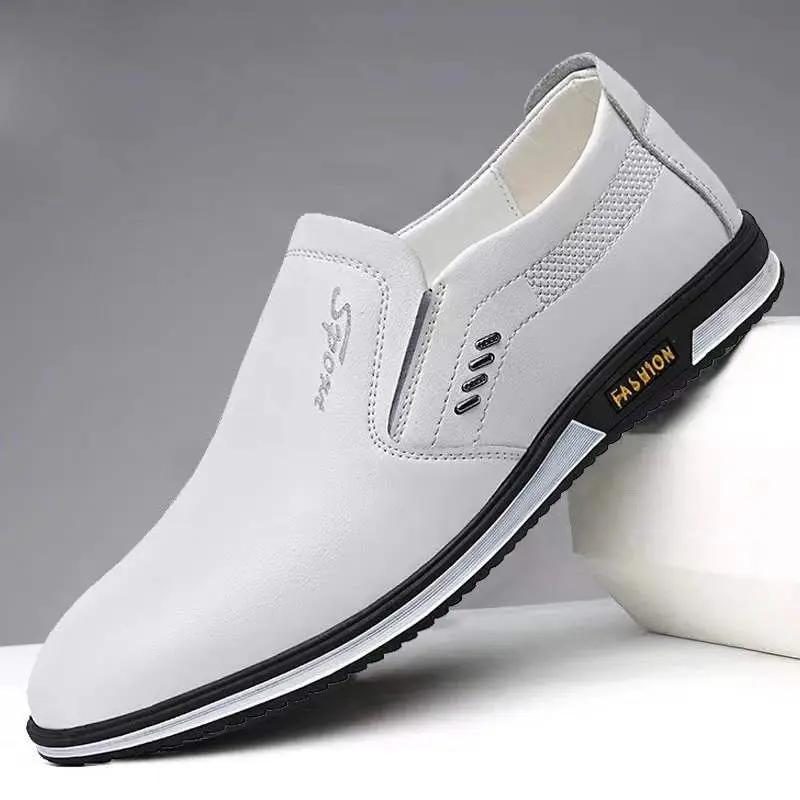 Mode Weiß Elegant Oxford Schuhe für Herrenschuhe Übergröße Herren Formelle Schuhe Männlich Hochzeitskleid Slipper Slip-on Maskuliner Schuh 42 weiß