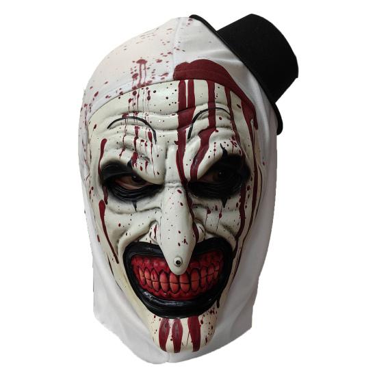 Halloween Clown Gesichtskissen Latex Weiches Blut Terrifier Kostüm Requisite Erwachsene Gruseliges Gesichtskissen Cosplay Party Zubehör rot/weiß