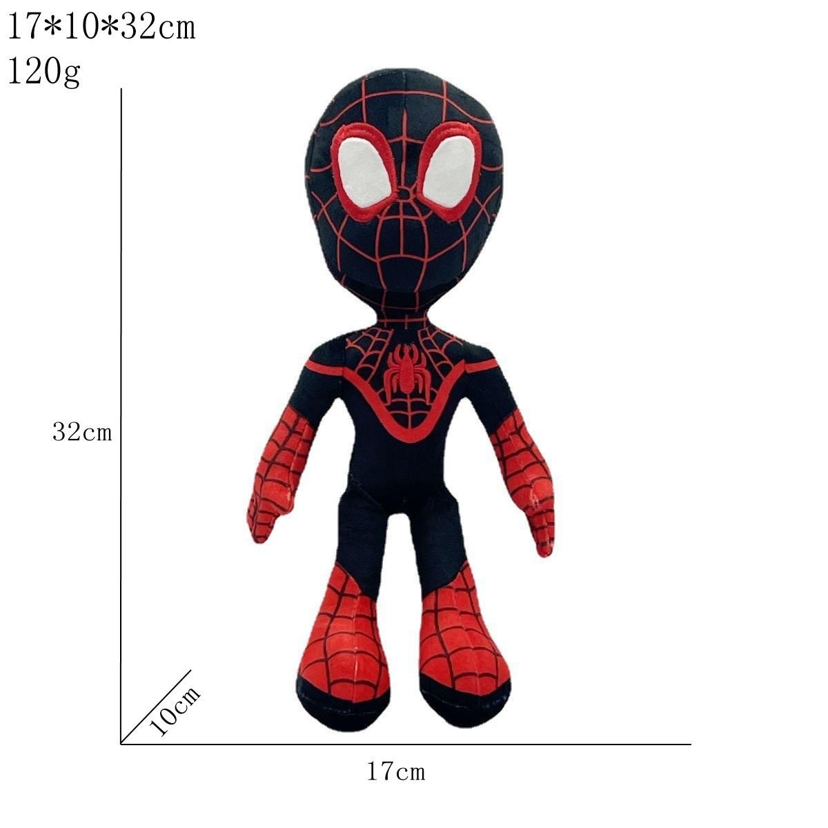 Hot Toys 32 cm Marvel Avengers Plüsch Anime Spielzeug Ghost-Spider Light Hobby Spiderman Kinderspielzeug für Kinder Weihnachten Spider Man 32cm schwarz