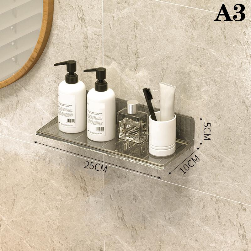 Badezimmer-Schminktisch-Organizer, Wandregal, Home-Storage-Rack, Hautpflege, Kosmetik-Display, Aufbewahrungshalter, stanzfrei 25*10*5cm hellgrau