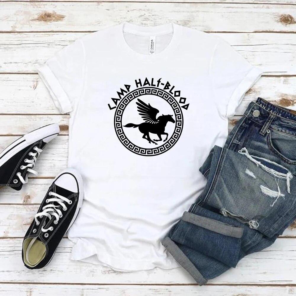 Camp Half Blood T Shirts Herbst Training Camp Spiel Tshirt Halloween Zauberhaftes Geschenk Percy Jackson Shirt Unisex T-Shirts Harajuku T-Shirts S weiß