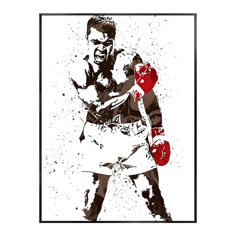 Vintage Boxhandschuhe Match Muhammad Ali inspirierende Zitate Poster dekorative Gemälde Leinwand Wand Kunst Bild Boy Room Decor 40x60cm No Framed