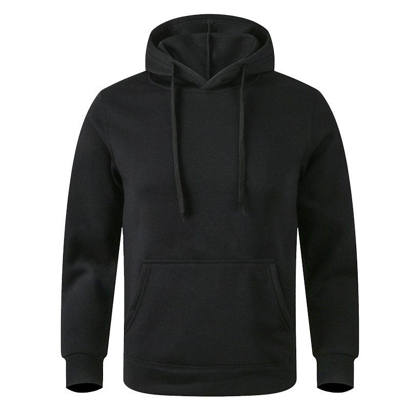 Männer Casual Hoodies Fleece Hip Hop Solide Pullover Sweatshirt Männer Sportswear Kleidung Sweatshirt männer Kleidung M schwarz