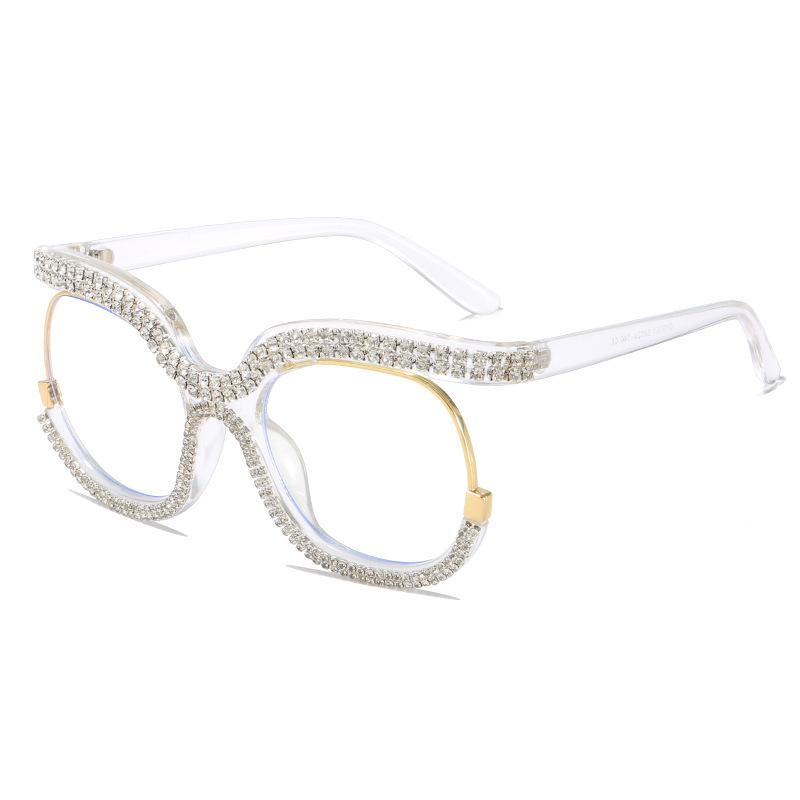 Modische Cat-Eye-Brille mit Strasssteinen Vintage Trendiges Design Übergroße Brille Damen zur Dekoration