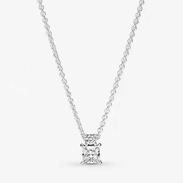 Neue Halskette aus 925er-Sterlingsilber, modische runde Damen-Halskette, passend für Original-Pandora-Charm-Perlen, DIY-Schmuck, Geschenk 45cm
